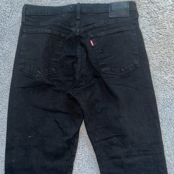 LEVI'S BIG E WEDGIE STRAIGHT HIGH WAIST JEANS IN TRUE BLACK DENIM -ECU - W30 L28 - Picture 5 of 11